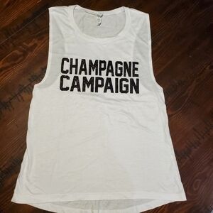 White Rank Top Champagne Campaign Size Small
